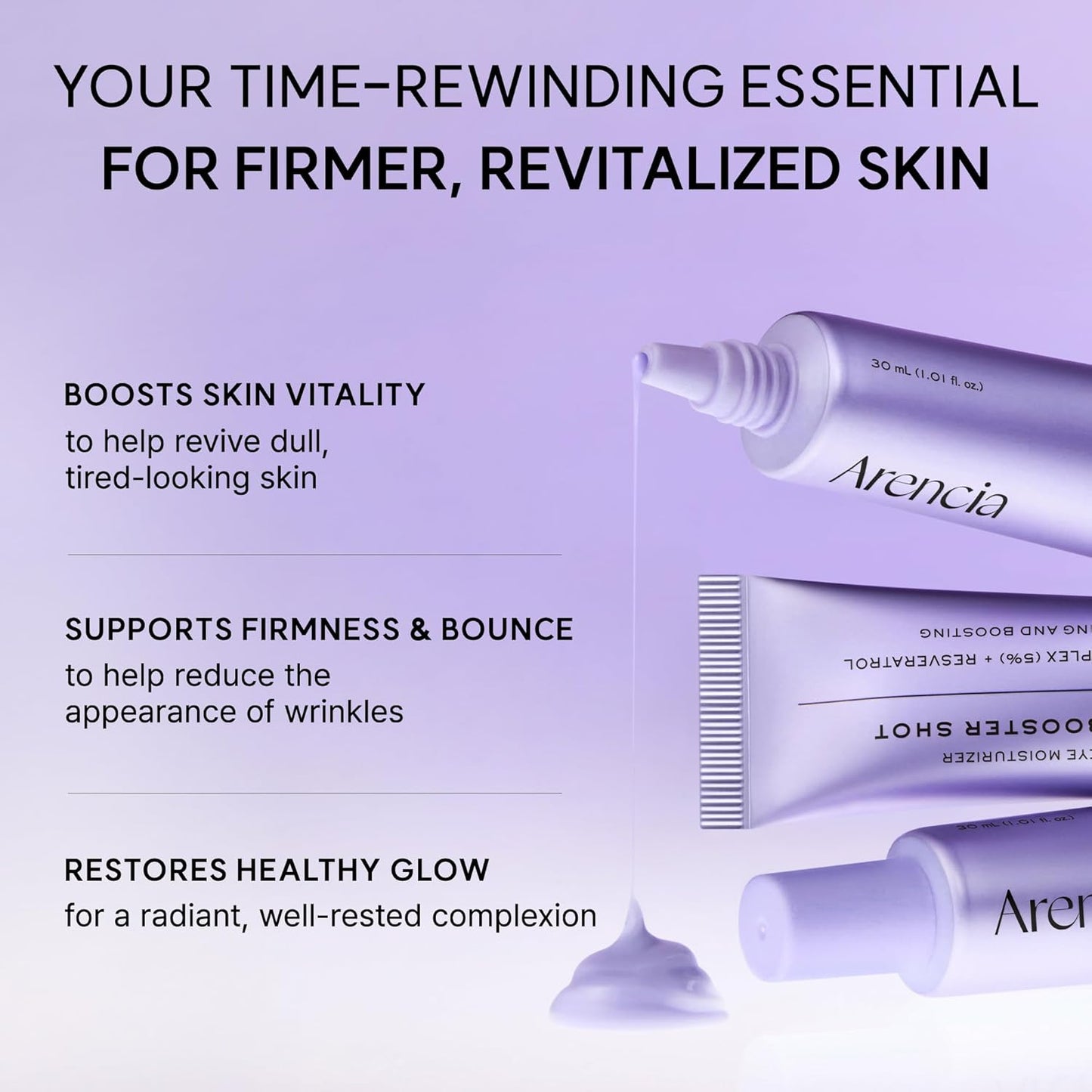 Arencia NAD+ Serum Booster Shot with 5% NAD+ Complex & Resveratrol, Hydration & Barrier Support