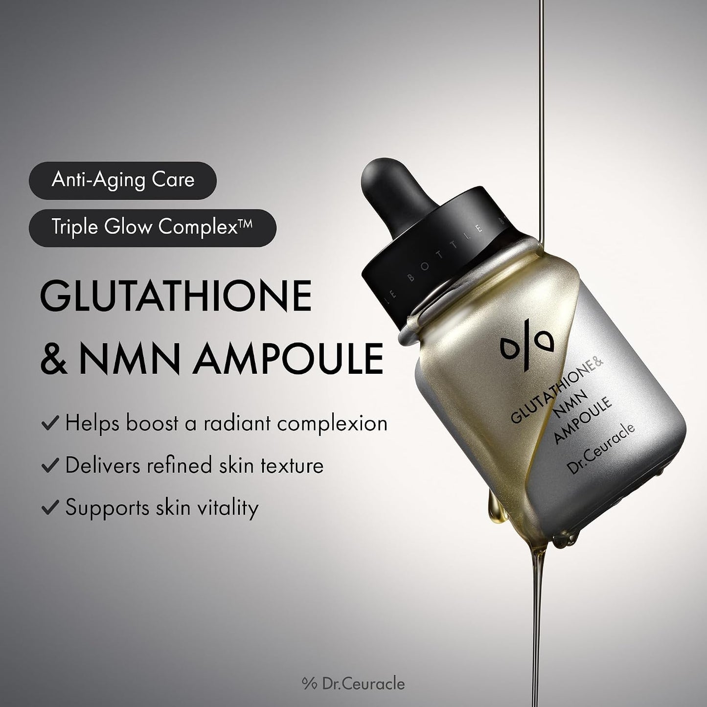 Dr.Ceuracle Glutathione & NMN Ampoule - Antioxidant Serum for Elevating Skin Vitality and Radiant Glowing Complexion