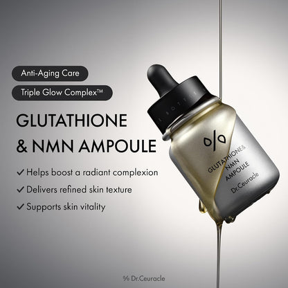 Dr.Ceuracle Glutathione & NMN Ampoule - Antioxidant Serum for Elevating Skin Vitality and Radiant Glowing Complexion