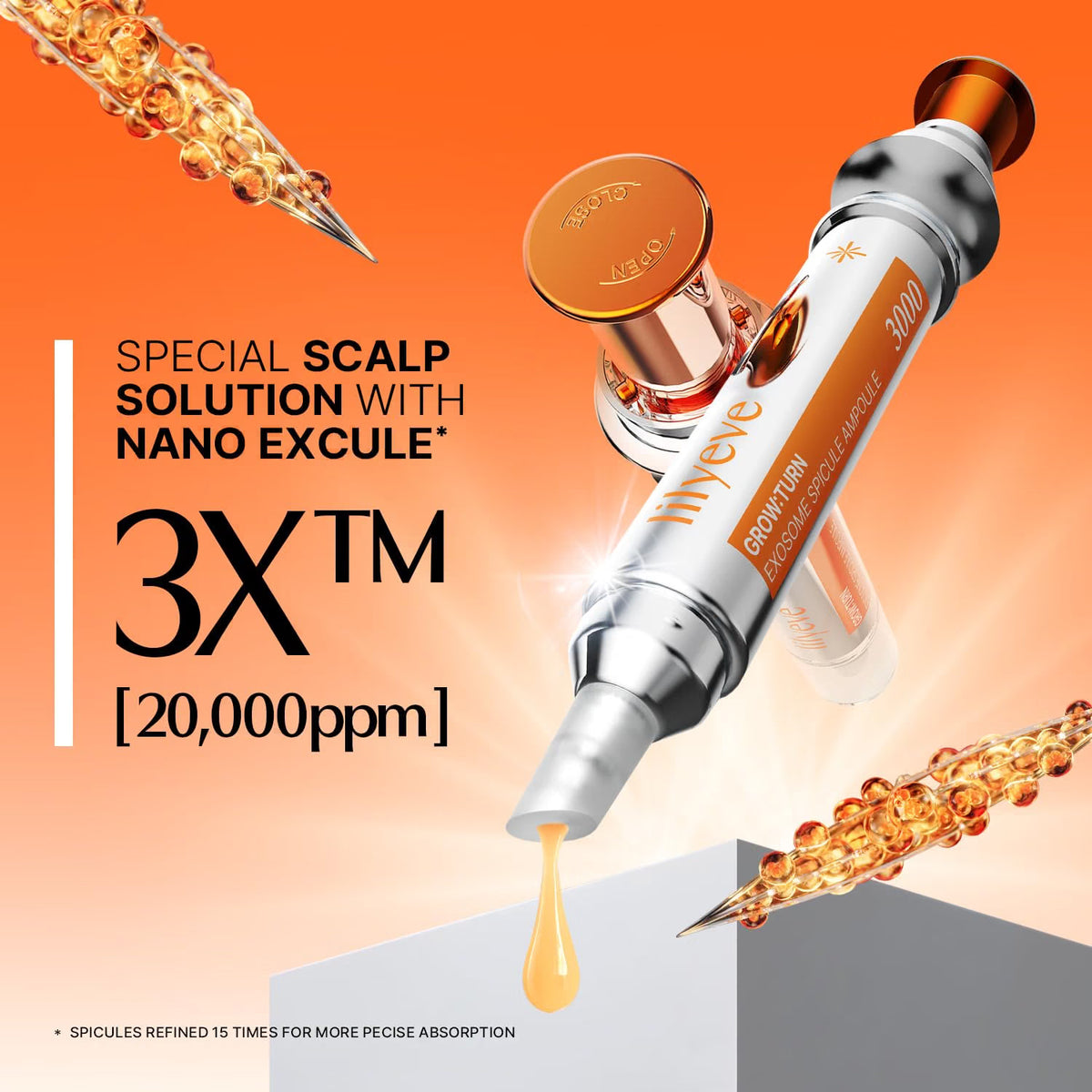 lilyeve GROWTURN Exosome Spicule Ampoule 3000, for Hair Growth