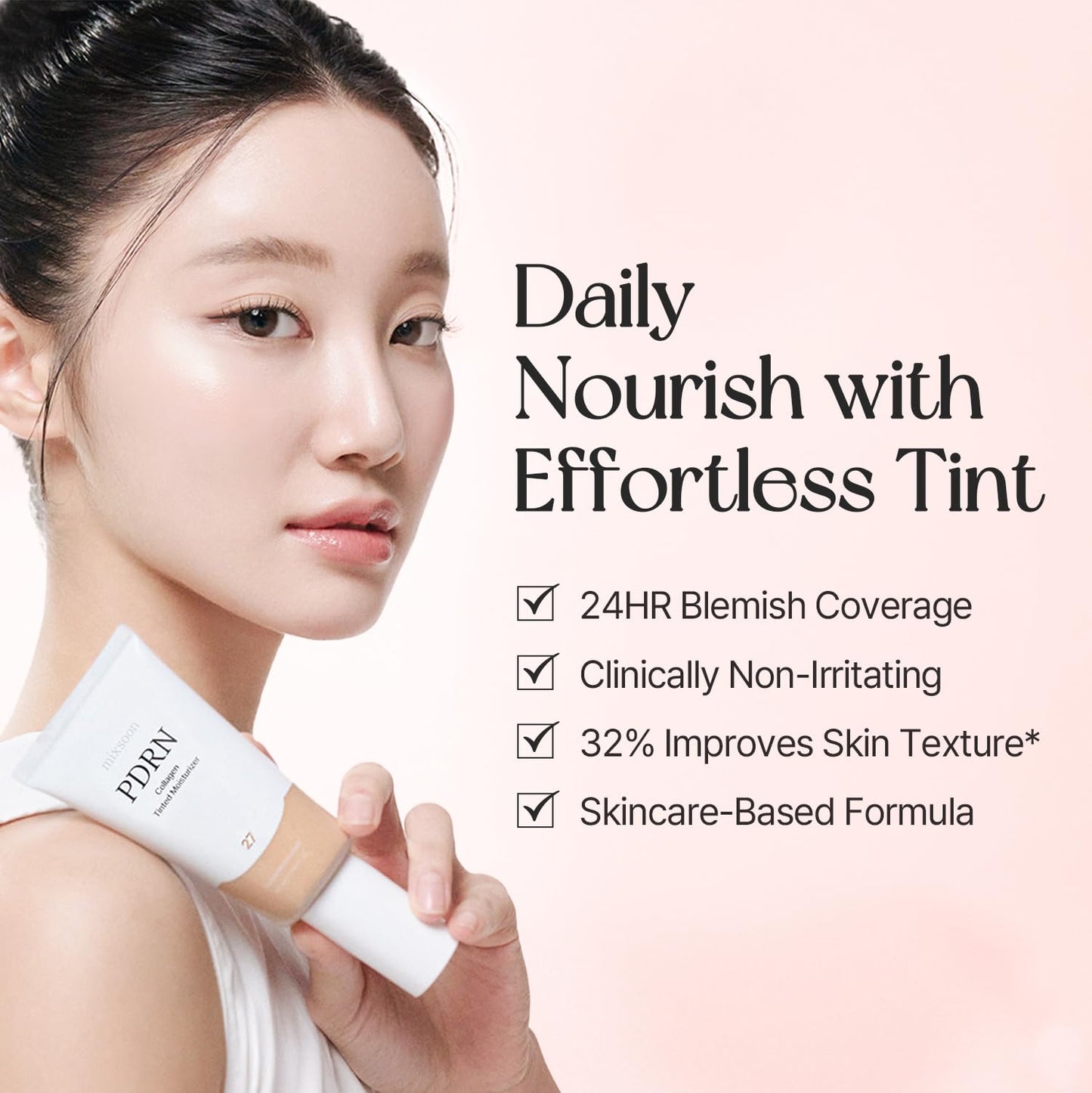 mixsoon PDRN Collagen Tinted Moisturizer Korean Glass Skin (No. 27 Aura) - Skincare-Infused Base with Rice PDRN & Peptides, 24H Vibrant Glow & Luminous Hydration, 10 Shades (Copy)