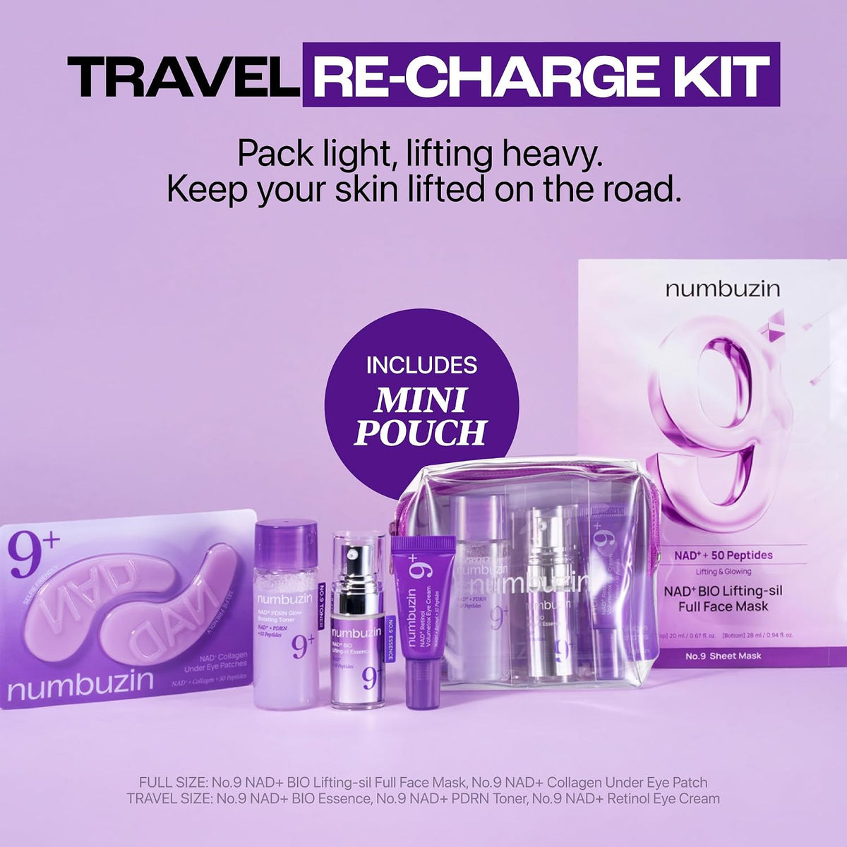 numbuzin No.9 NAD+ Peptides Essentials Travel Kit, Mini Size Essentials