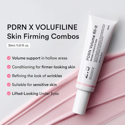 Abib PDRN Volume fill-it Booster Cream 2.5 tube | Facial Volume Plumping with PDRN 15,000ppm Peptides Retinal | For Forehead, Smile Lines & Neck Wrinkles | Anti-Aging Firming