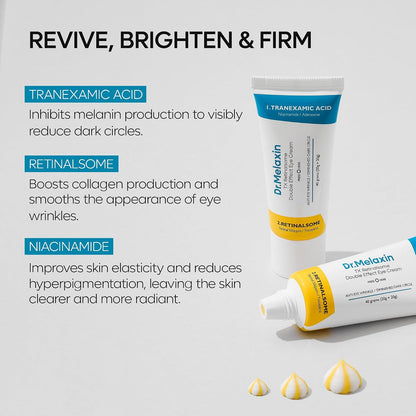DR.MELAXIN TX Tranexamic Acid Retinalsome Dual Eye Cream with Adenosine Niacinamide for Dark circle Repairing, Daily Anti-Aging Under Eye Care
