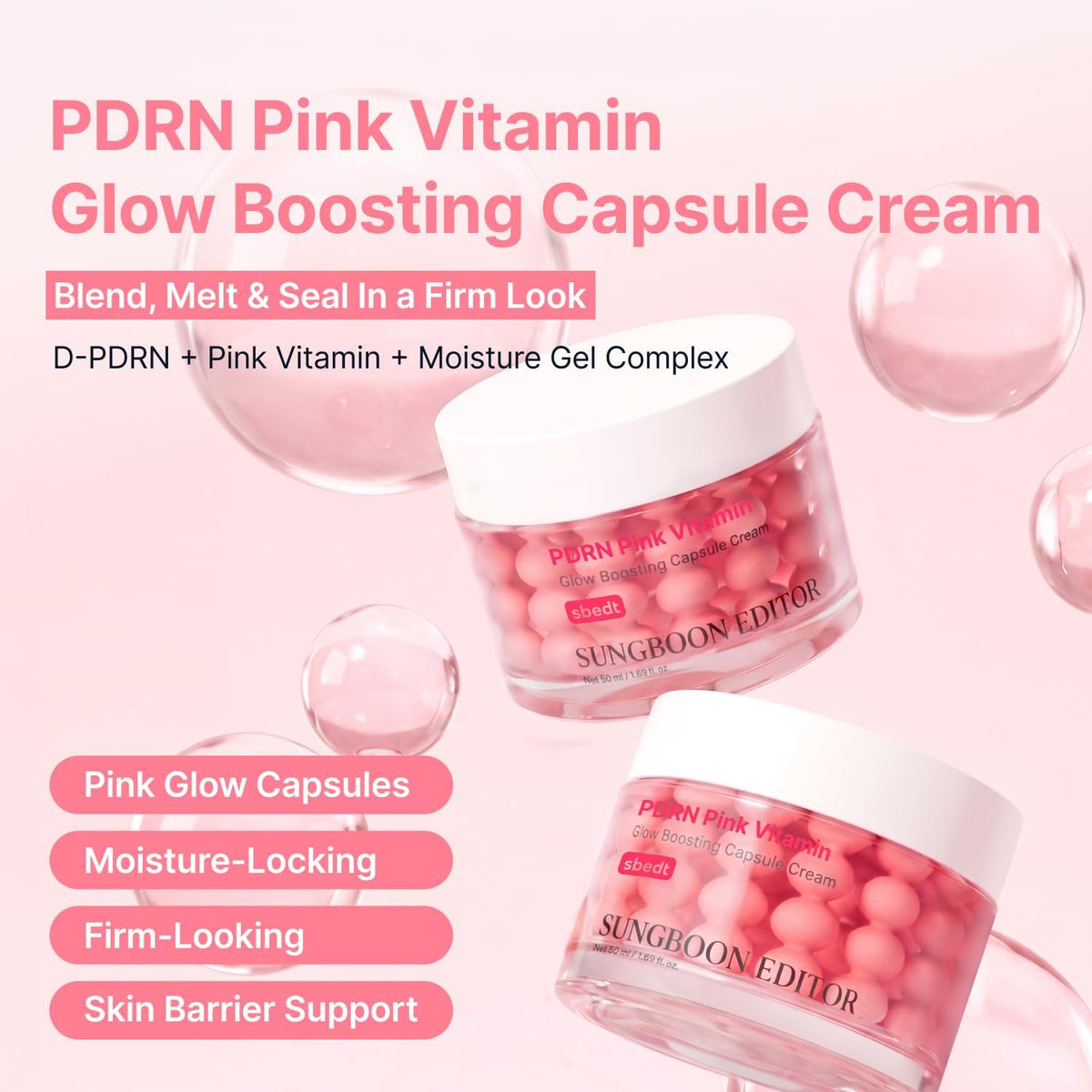 SUNGBOON EDITOR Pink PDRN Vitamin Capsule Cream, Vitamin B12