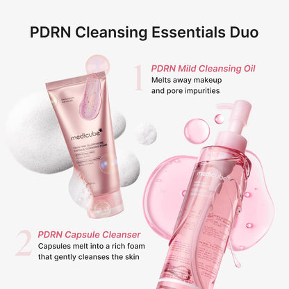 Medicube Cleansing Oil PDRN Mild for Uneven Tone Care, PDRN Watery Cleanser for Pore & Sebum Care, Waterproof Makeup & SPF Remover, Low irritation, Korean Skin Care