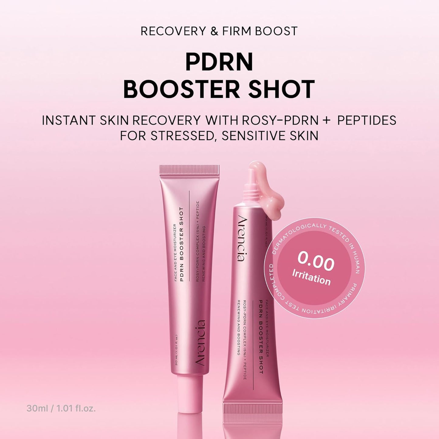 Arencia PDRN Booster Shot Serum, Rosy-PDRN & Peptides for Glowy, Healthy Skin