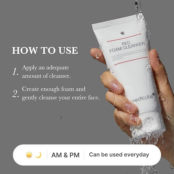 medicube Red Foam Cleanser - Daily Gentle Cleansing Foam for Sensitive & Troubled Skin, Deep Cleansing Impurities & Excess Sebum Control