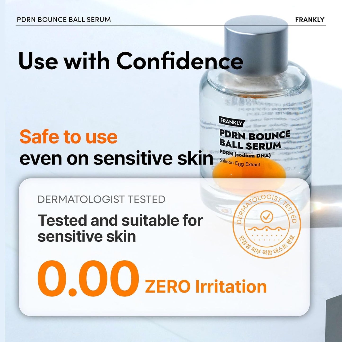 FRANKLY Salmon PDRN Bounce Ball Serum – 99% Pure Salmon DNA PDRN for Post Microneedling Recovery, Redness & Damaged Skin Repair | Glass Skin Korean Skincare | Lightweight, Non Sticky