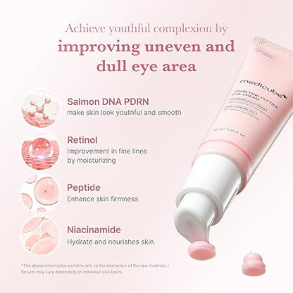 medicube Eye Serum with Salmon DNA PDRN & Pink Peptides | 99% Purity Retinol for Fine Lines | PDRN & Niacinamide for Uneven Skin Tone