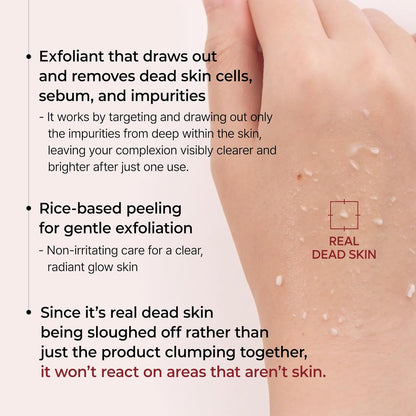 Dr.Melaxin Peel Shot Exfoliating Black Rice Ampoule - Rice Water AHA BHA Niacinamide Serum for Dead Skin Cells, Blackheads and Pores, Glass Skin Glow, Korean Skin Care Exfoliant
