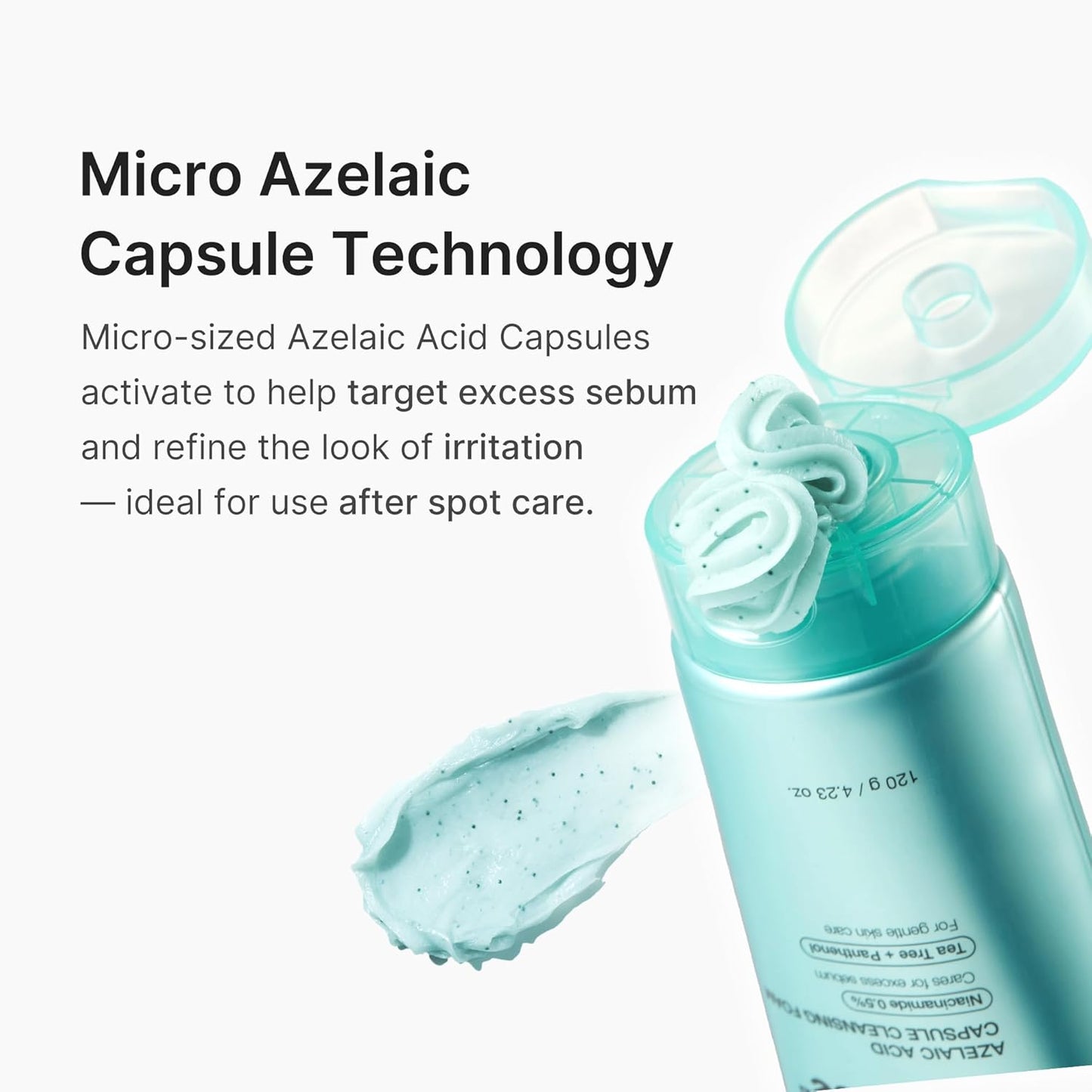 medicube Facial Cleanser Azelaic Acid Capsule Foam Cleanser | Soothing Daily Cleansing Foam For Troubled Skin & Excess Sebum Control | Uneven Skin with Niacinamide, Glycerin | Korean Skincare