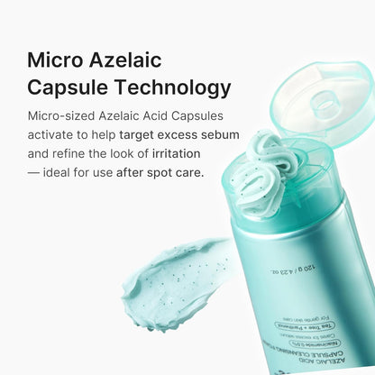 medicube Facial Cleanser Azelaic Acid Capsule Foam Cleanser | Soothing Daily Cleansing Foam For Troubled Skin & Excess Sebum Control | Uneven Skin with Niacinamide, Glycerin | Korean Skincare