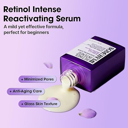 SOME BY MI Retinol Intense Reactivating Serum – 1.01oz, 30ml – Korean Bakuchiol Retinol Serum for Face Firming – Improves Signs of Aging, Minimizes Pore Size & Refines Skin Texture