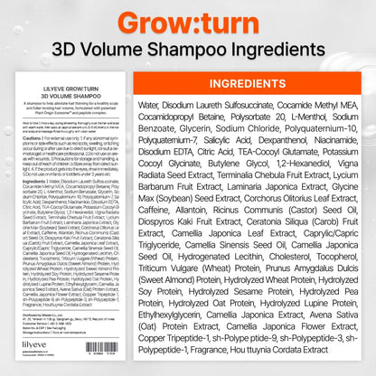lilyeve GROWTURN 3D Volume Shampoo, Biotin, Hair Growth