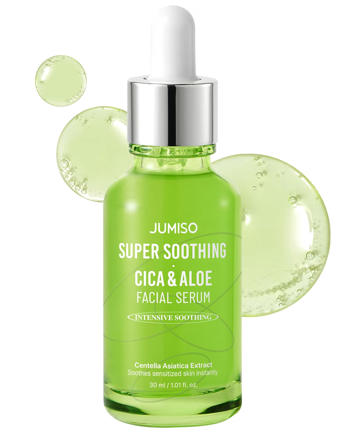 JUMISO Super Soothing Cica & Aloe Facial Serum, Moisturizing, Calming, Revitalizing Serum for Sensitive Skin, Vegan, Centella and Aloe Extract