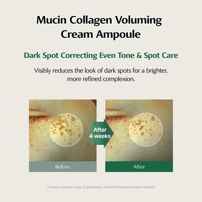 Mucin Collagen Voluming Ampoule Moisturizer Face Cream (Dual Collagen + Mucin Care) Deep Hydrating Facial Skin Care for Women, Glow Up Skincare Essentials