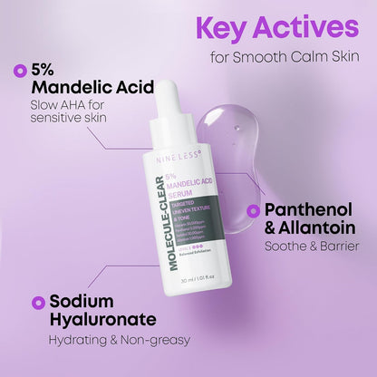 NINELESS Molecule-Clear 5% Mandelic Acid Serum, AHA Exfoliating