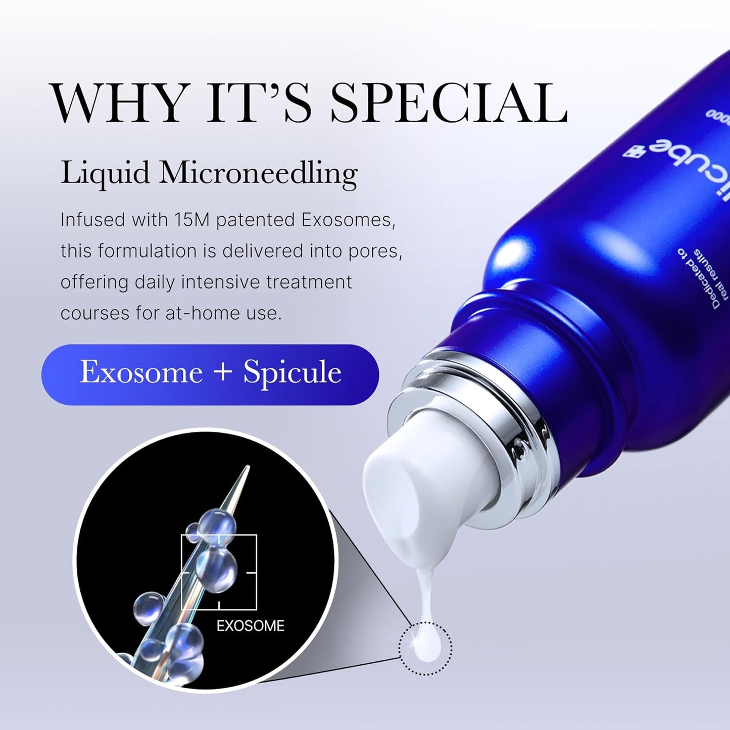 medicube Exosome Shot Zero 7,500 PPM Spicule Facial Serum | Liquid Skin Booster Serum | Exosome, AHA+BHA+PHA | Pore Care, Dead Skin Cells, Skin Texture | Korean Skincare