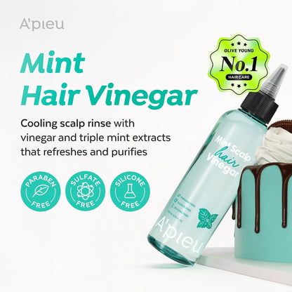 A’PIEU Mint Hair Vinegar Rinse for Cooling, Dandruff & Buildup Removal, Clarifying Scalp Care, Fresh Mint Scent, Detox & Refreshing Treatment, pH Balancing, Korean Hair Care