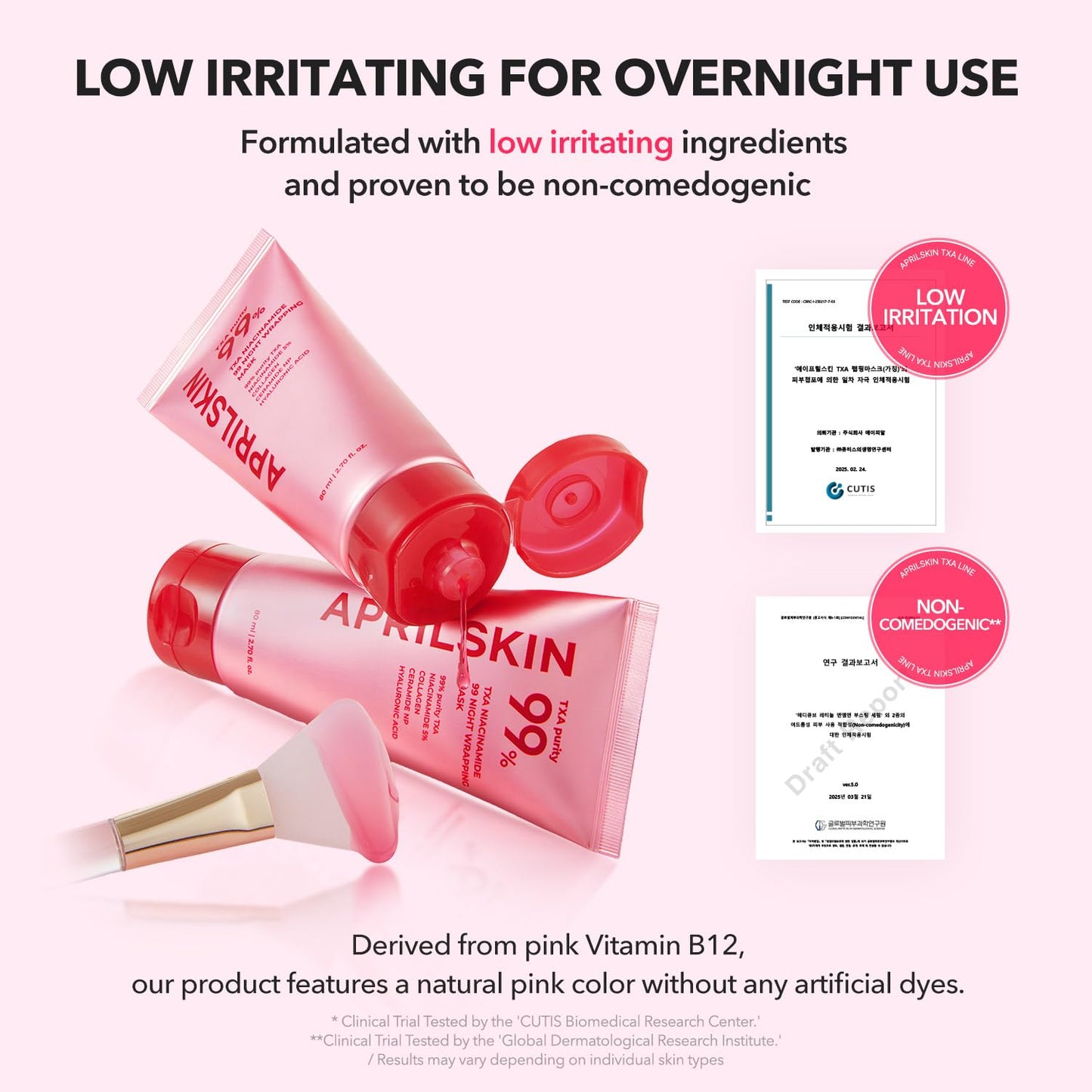 APRILSKIN TXA Niacinamide 99 Overnight Wrapping Mask, 99% High-Purity TXA+Niacinamide for Uneven Skin Tone, Overnight Skin Booster for Toning Care, Firming & Pore Care