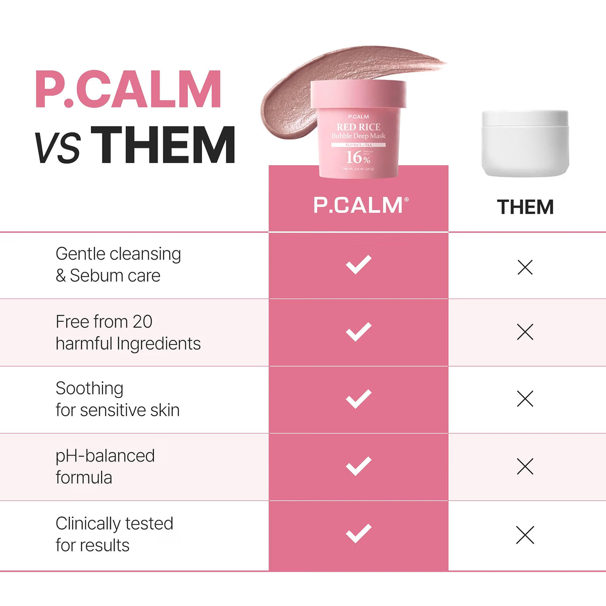 P.CALM Red Rice Bubble Deep Mask