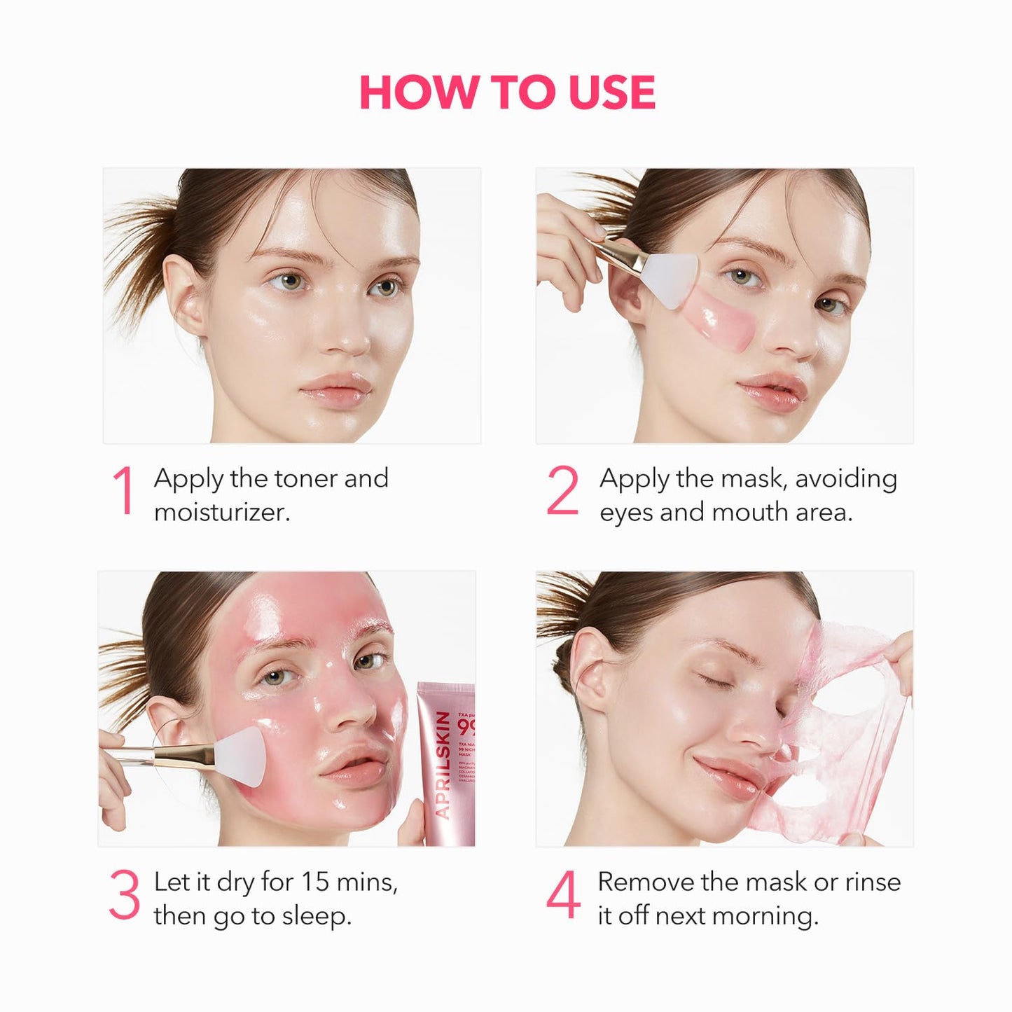 APRILSKIN TXA Niacinamide 99 Overnight Wrapping Mask, 99% High-Purity TXA+Niacinamide for Uneven Skin Tone, Overnight Skin Booster for Toning Care, Firming & Pore Care