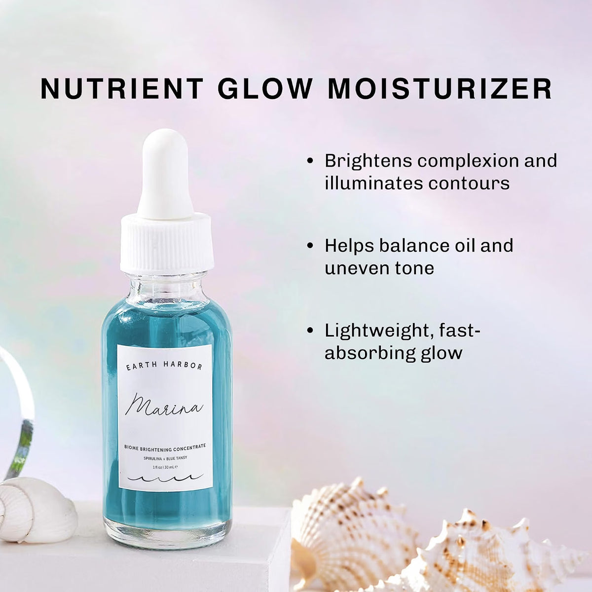 Earth Harbor Marina Biome Concentrate, Squalane & Blue Tansy Facial Serum