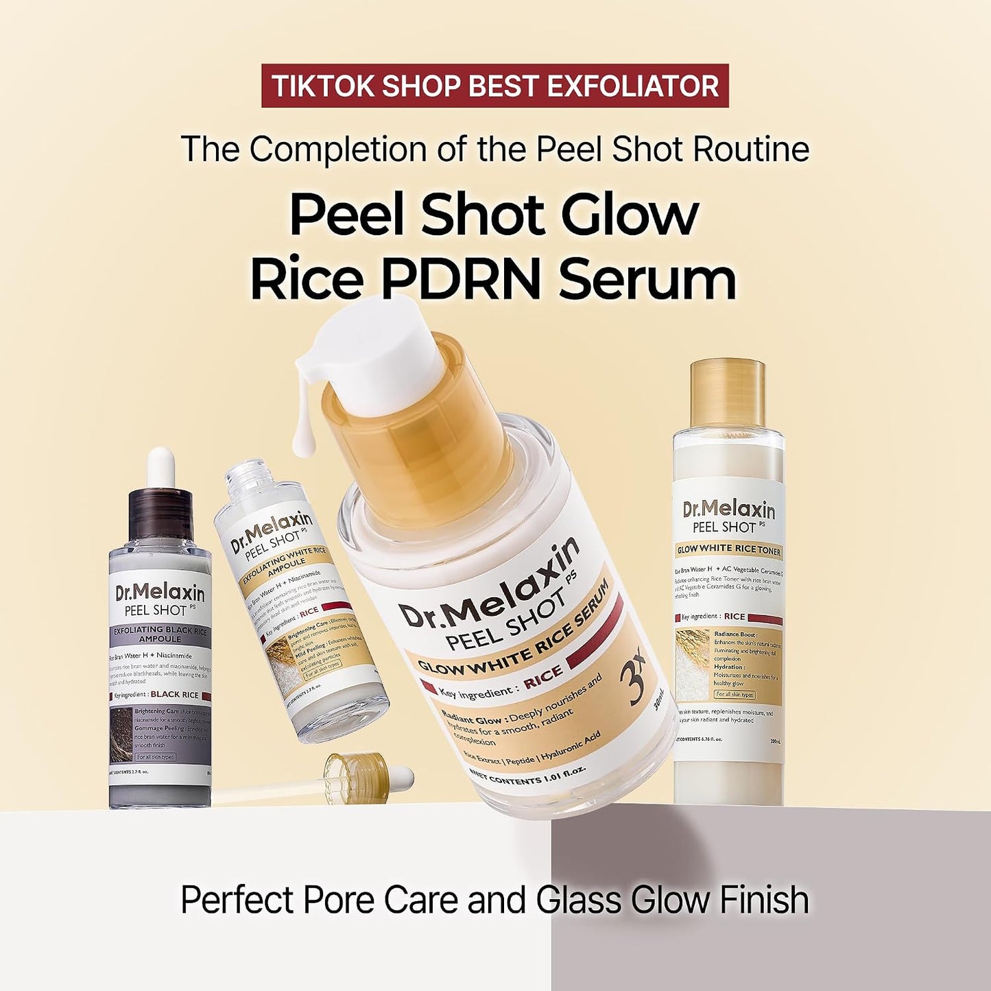 Dr.Melaxin Peel Shot Glow Rice PDRN Serum Facial Skin Care Smooth Texture For Pore Care Korean Skin Care