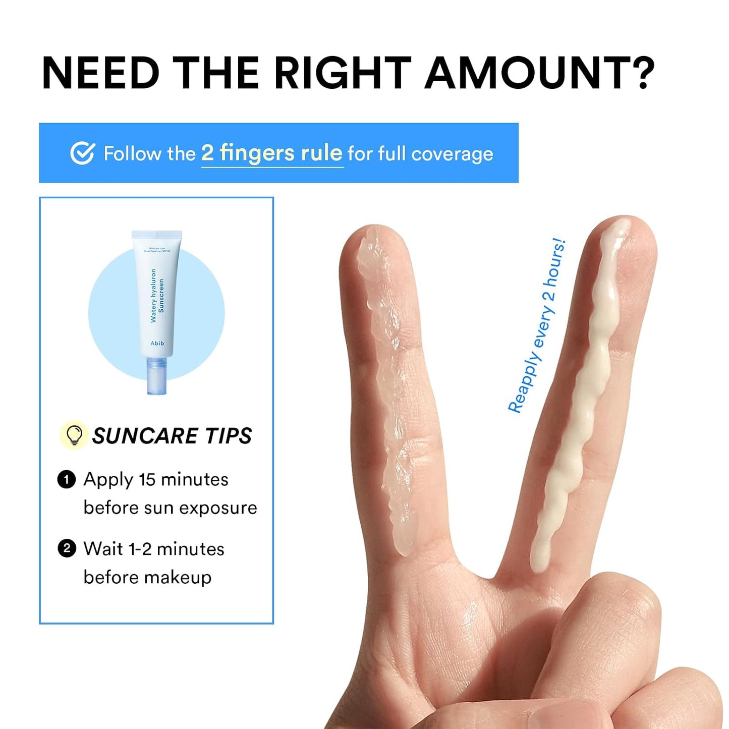 Abib Watery Hyaluron Sunscreen Moisture Tube Broad Spectrum SPF 30, Korean Sunscreen with Hyaluronic Acid, Lightweight, No White Cast, Skin Care, Niacinamide Vitamin C, Suncare