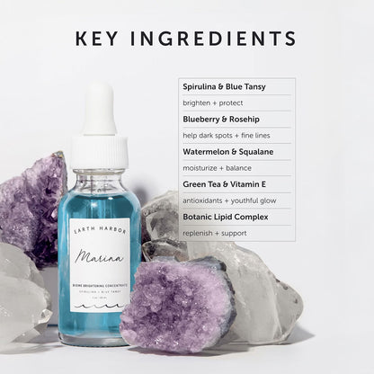 Earth Harbor Marina Biome Concentrate, Squalane & Blue Tansy Facial Serum
