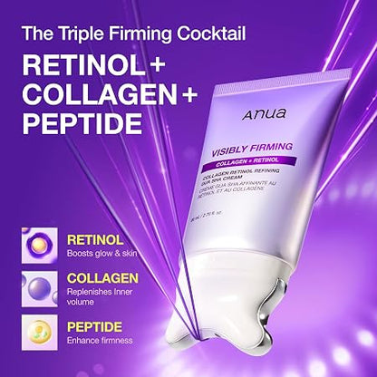 ANUA Collagen Retinol Refining Gua Sha Cream, Neck Cream For Lifting & Firming, Jawline to Décolleté, Daily Moisturizer, Fine Line Care, Neck Massager, Korean Skin