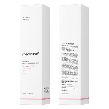 medicube Salmon DNA PDRN Pink Glutathione Spray Serum I Pink Glass Glow Serum Mist for Moisturizer, Soothing and Firming, Uneven skin tone, Salmon PDRN & Niacinamide