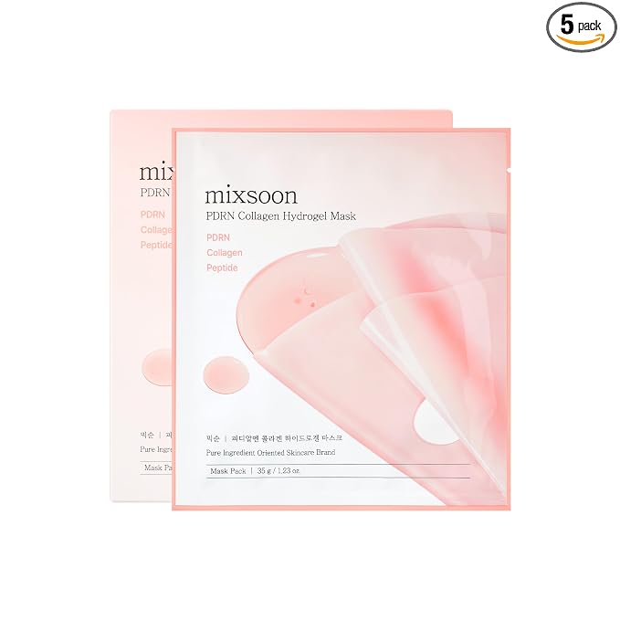 mixsoon Collagen Hydrogel Face Mask Hydration All-In-One Firming, Soothing Gel Formula Face Mask for Radiant, Smooth Skin Stocking Stuffers Korean Glass Skin Care