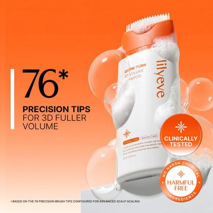 lilyeve GROWTURN 3D Volume Brush Shampoo, Biotin, Hair Growth