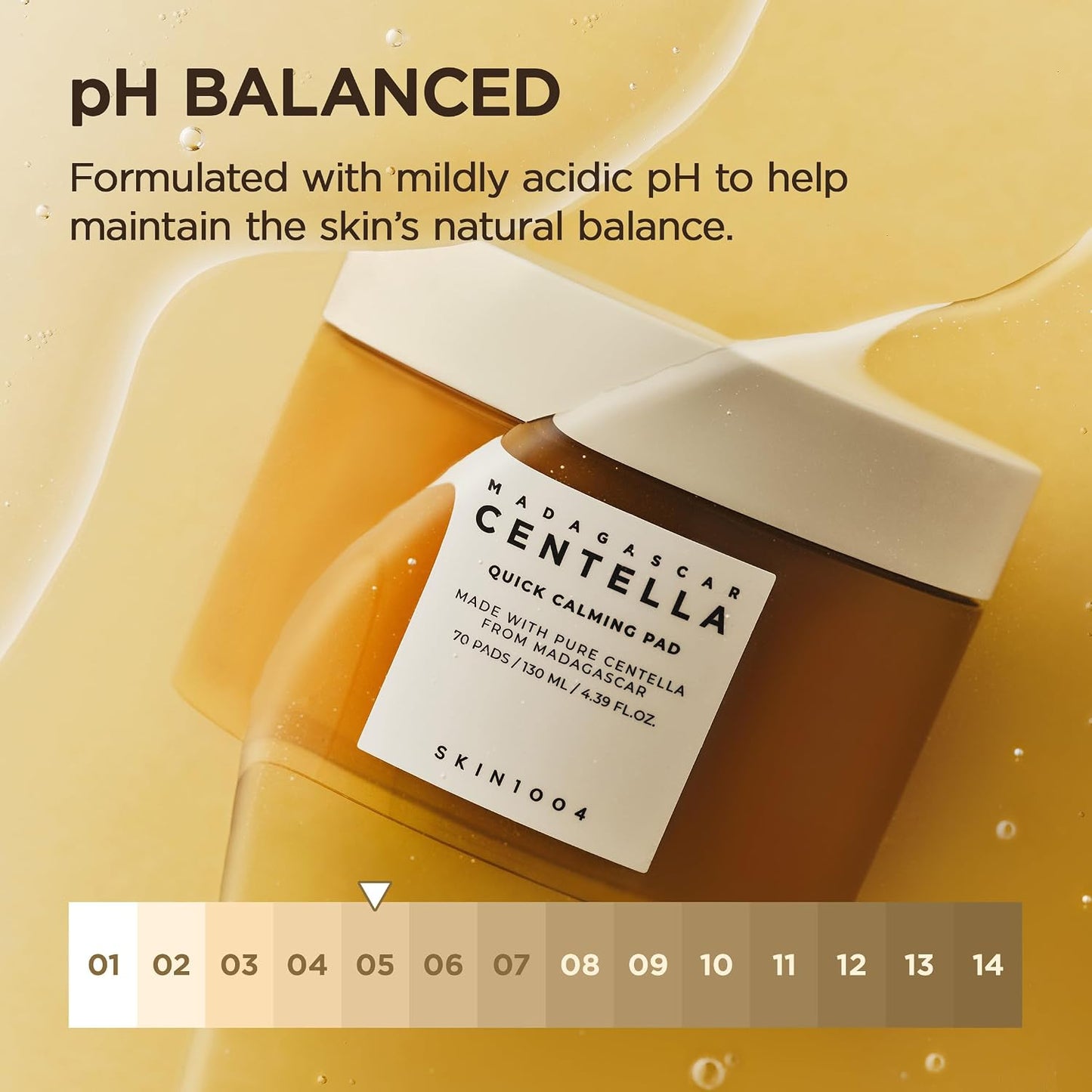 SKIN1004 Centella Quick Calming Pad, 70 Pads, Korean Face Toner Pad with Madagascar Centella Asiatica & Hyaluronic Acid, Hydrating & Soothing Facial Toner Pads for Gentle Exfoliation, Korean Skin Care