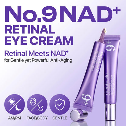 numbuzin No.9 NAD+ Retinal Volumetox Eye Cream, Anti-Aging Treatment for Wrinkles, Fine Lines, Dark Circles & Dark Spots, Gentle Retinal Formula with Peptides & Niacinamide