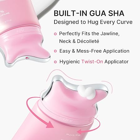 medicube PDRN Collagen Gua Sha Neck Wrinkle Cream | Built-In Gua Sha Massager with Volufiline 5% | Firming, Contour Care for the Look of Fine Lines, Jawline, Neck, Décolleté