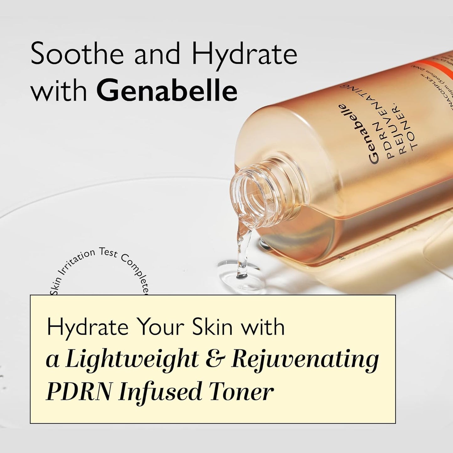 Genabelle PDRN Rejuvenating Toner - Deep Hydration & Skin Barrier Support with PDRN, Panthenol, Hyaluronic Acid - Soft & Glowing Skin - Glass Skin