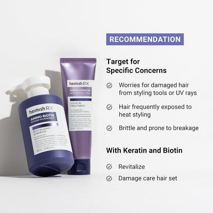 HEIMISH RX Amino Keratin Heat Protecting Leave In Treatment - Heat Protectant Cream, Leave-in Styling Hair Cream Treatment for Damaged Hair, Strengthening, Frizz Control