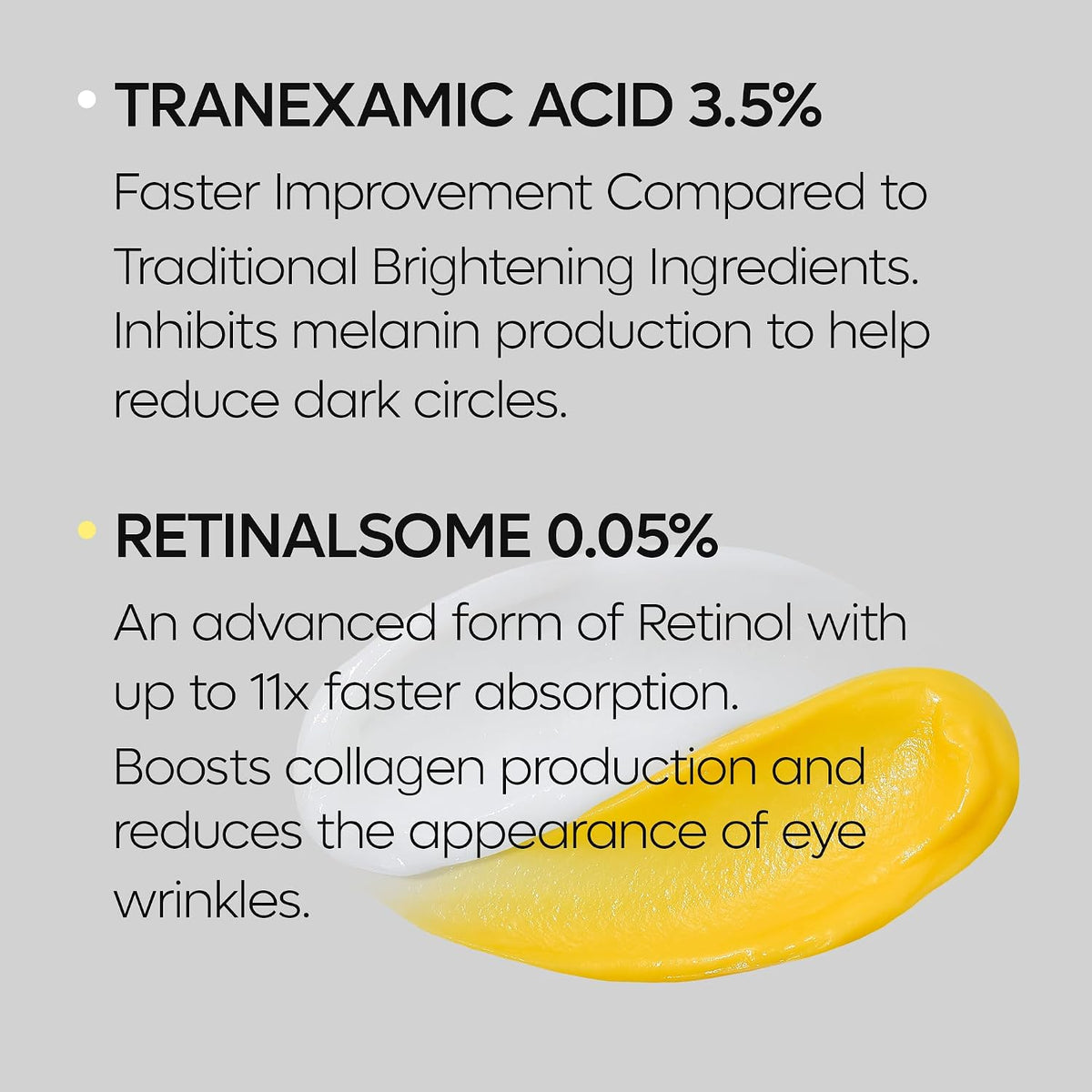 DR.MELAXIN TX Tranexamic Acid Retinalsome Dual Eye Cream with Adenosine Niacinamide for Dark circle Repairing, Daily Anti-Aging Under Eye Care