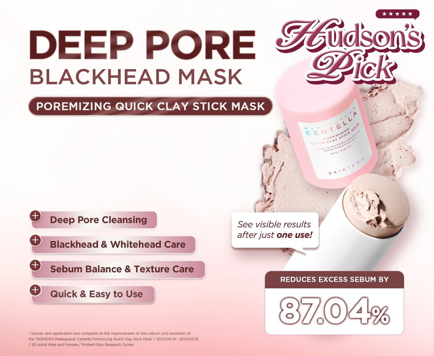 SKIN1004 Madagascar Centella Poremizing Quick Clay Stick Mask - Calming, Pore Tightening, Mild Exfoliating