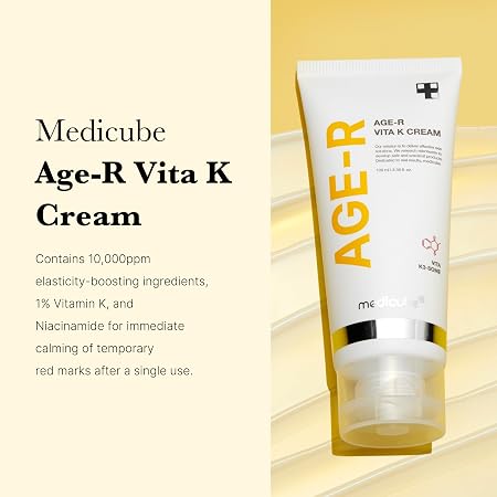 medicube Age-R VITA K Cream for Skin Care Devices - Elastisty Boost for Stretched Skin - Special Ingredients Targeting Redness - Hypoallergenic