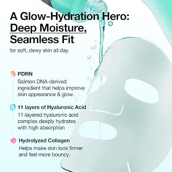 Anua PDRN Hyaluronic Acid Capsule 100 Serum (1 Mask)-Hydrating & Soothing Face Mask for Glass Skin, Dewy Glow and Firm Looking Skin, Salmon DNA & Collagen, Lightweight Texture