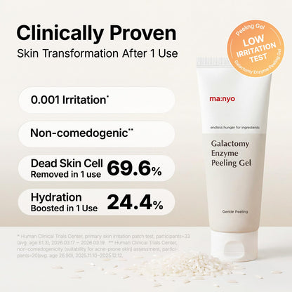 MANYO Galactomy Enzyme Peeling Gel, Face and Body Scrub, Dead Skin Remover, Blackhead Remover, Korean Exfoliating Gel, Korean Skin Care