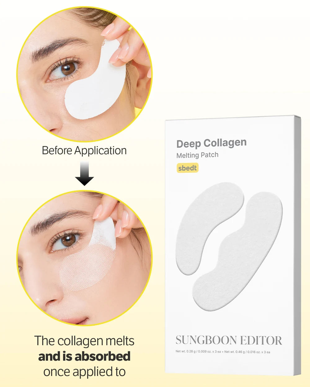 SUNGBOON EDITOR Deep Collagen Melting Eye Patch with Glutathione, 6ea