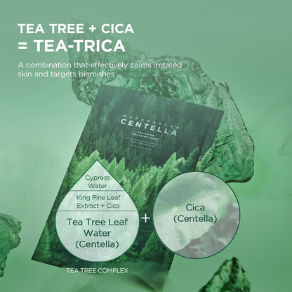 SKIN1004 Madagascar Centella Tea-Trica Relaxing Mask (1 mask), Face Mask Skincare for Oily & Blemish Prone Skin, Soothing & Calming Relief Care for Sebum & Impurities, Korean Skin Care