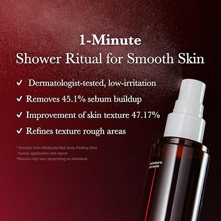 medicube Red Body Peeling Shot, AHA + BHA Exfoliating Body Spray for Summer-Ready Smooth Skin, Treats Strawberry Skin, Bumps & Breakouts