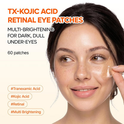 Dr.Melaxin TX Kojic Acid Retinal Eye Patch for Dark Circles and Puffiness, Radiance Capsule-Infused Anti-Aging Eye Mask for Wrinkles, K-Beauty Skincare