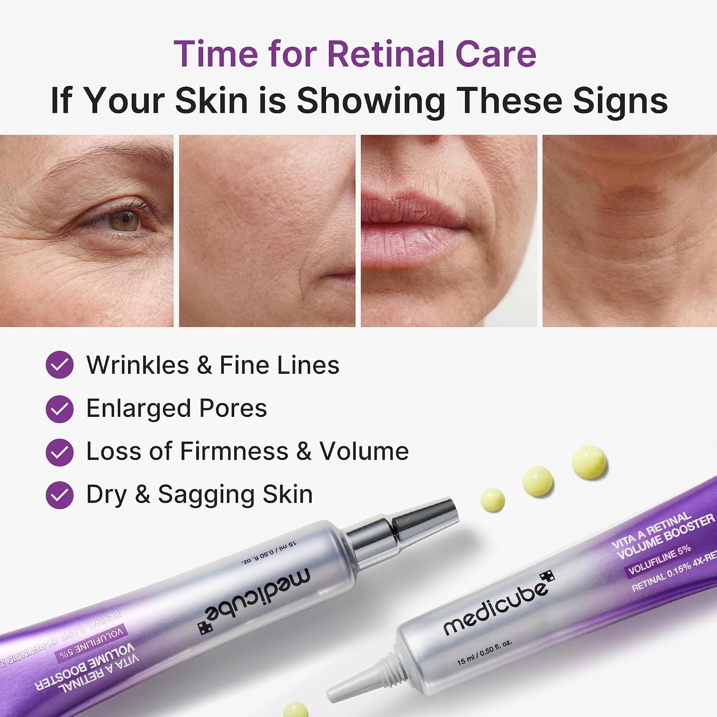 medicube Vita A Retinal Volume Booster Serum, with Volufiline, 4X-Retinoid